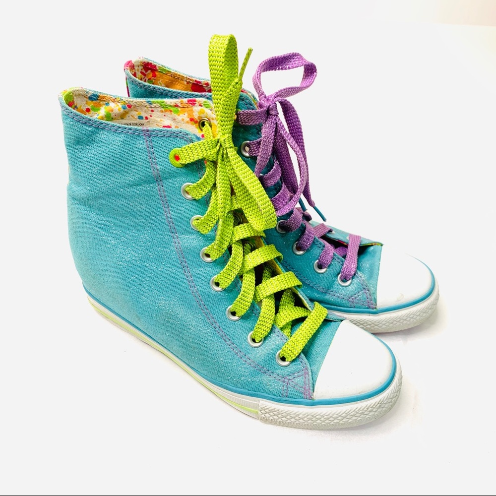 Daddy’s $ High Top Sneakers Shimmer Blue size 9